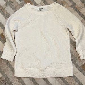Halogen - 3/4 sleeve cream sweatshirt